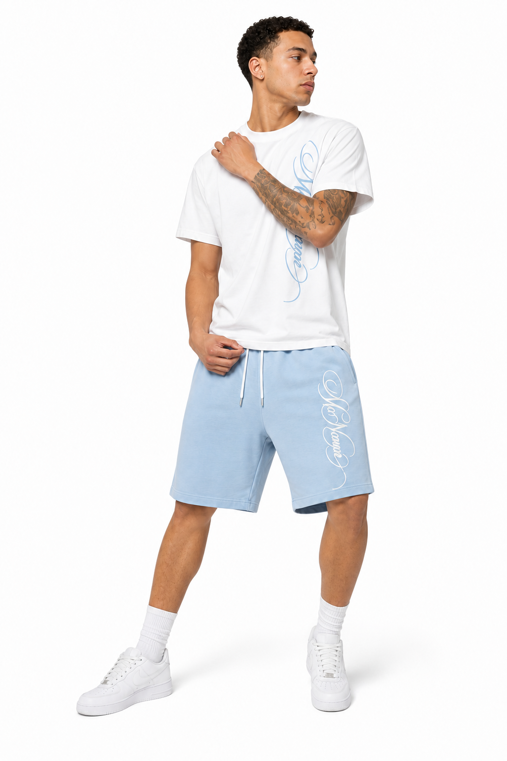 Blue set fashion pose two